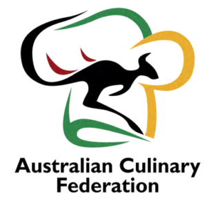 Australian Culinary Federation Logo - Chef hat with Australian colours and kangaroo in the centre